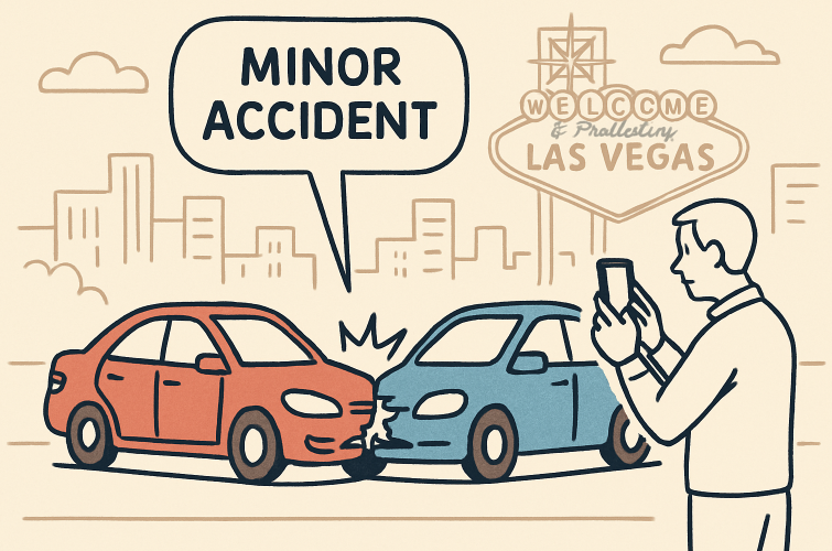 Cartoon Depiction of a Car Accident in Las Vegas